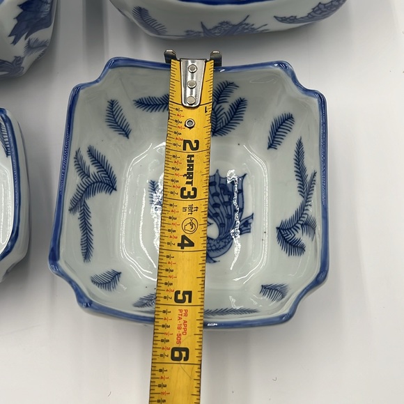 Set of 4-Graduated Hand Painted Cobalt Blue Decorative Bowls - Picture 4 of 11